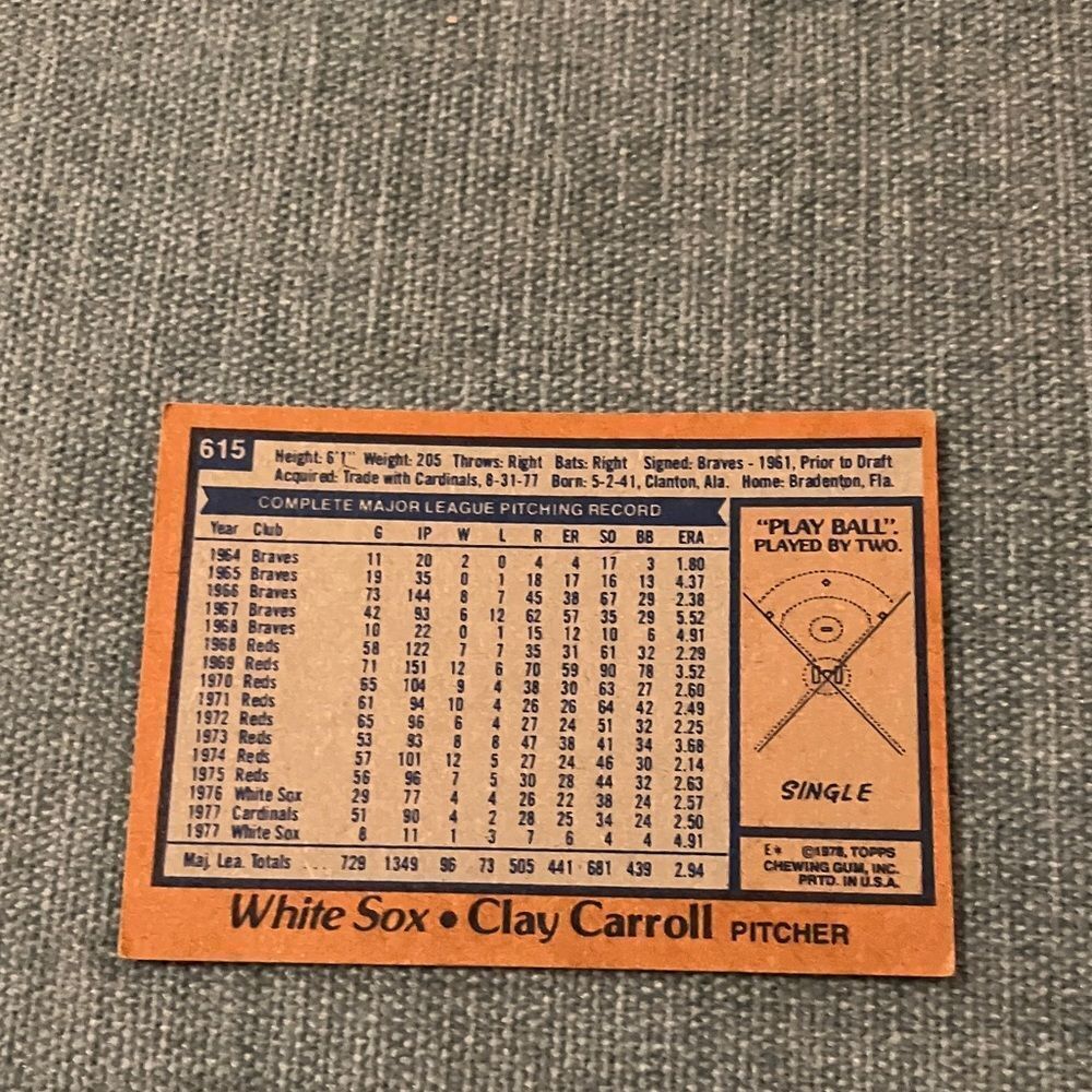 1978 Topps Chicago White Sox Baseball Card Trading Card - Picture 2 of 2
